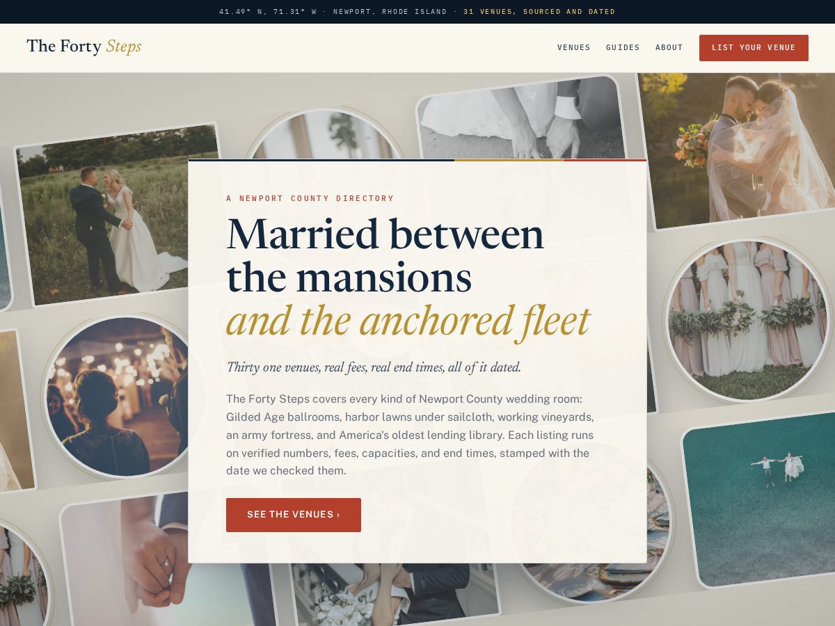 Landing-page snapshot of thefortysteps.com