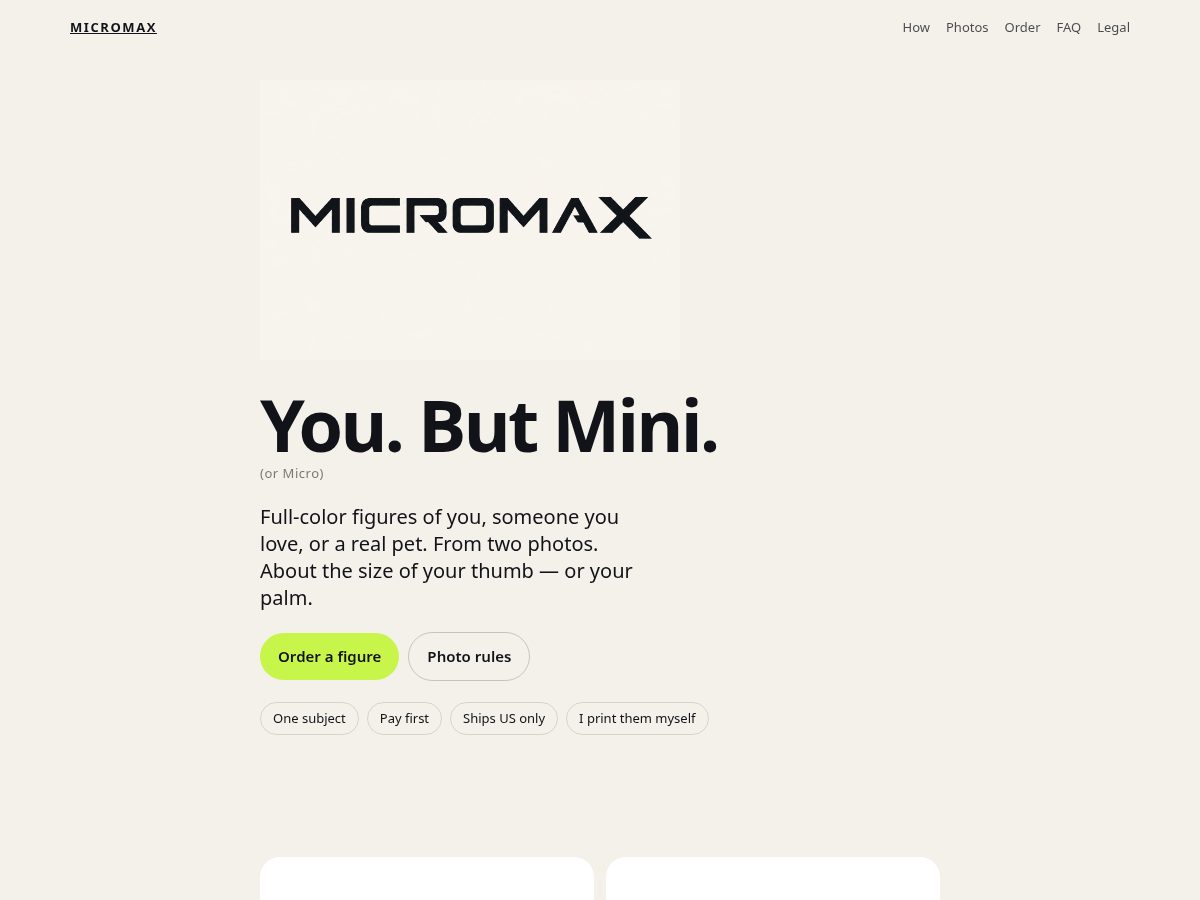 Landing-page snapshot of themicromax.com