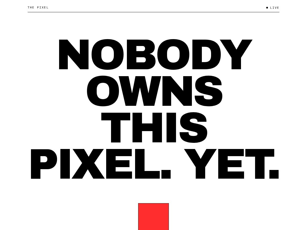 Landing-page snapshot of thepixel.lol