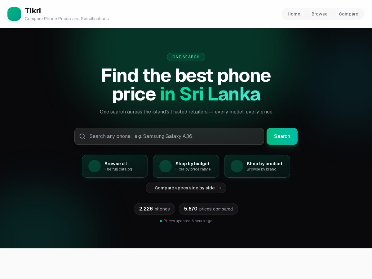 Landing-page snapshot of tikri.tech