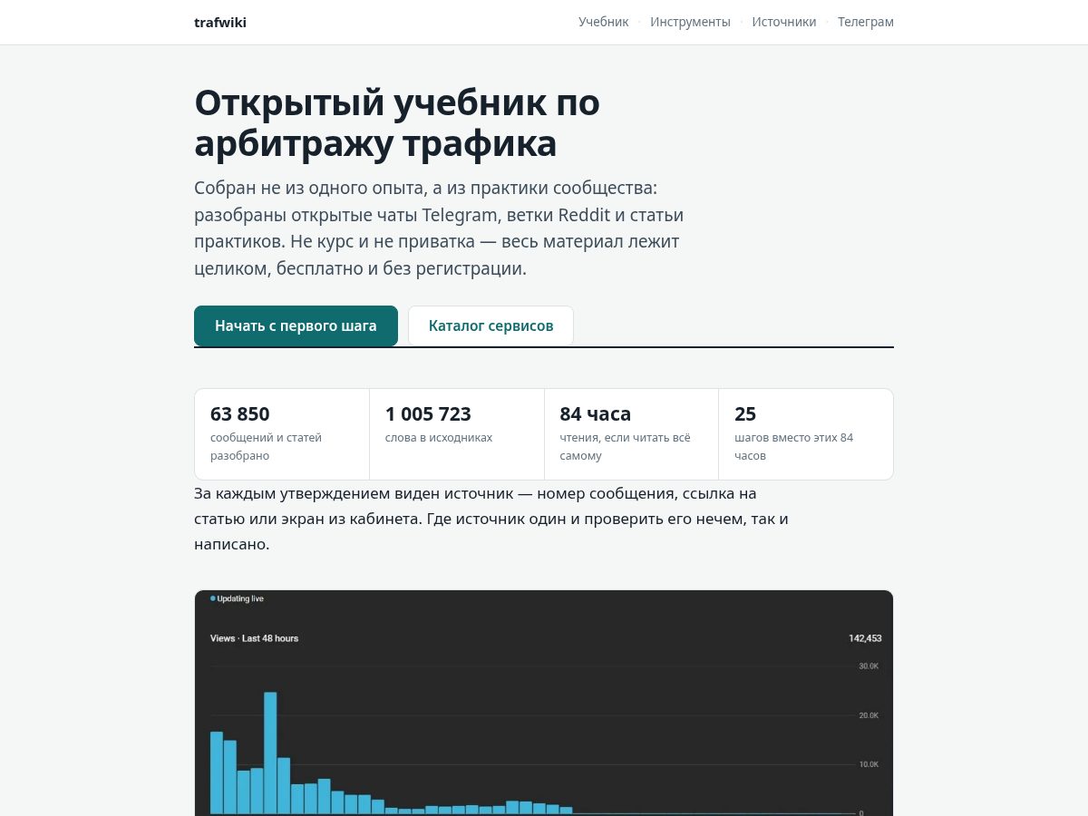 Landing-page snapshot of trafwiki.online