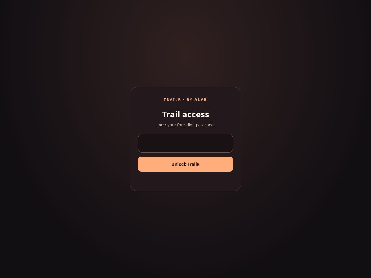 Landing-page snapshot of trailr.run