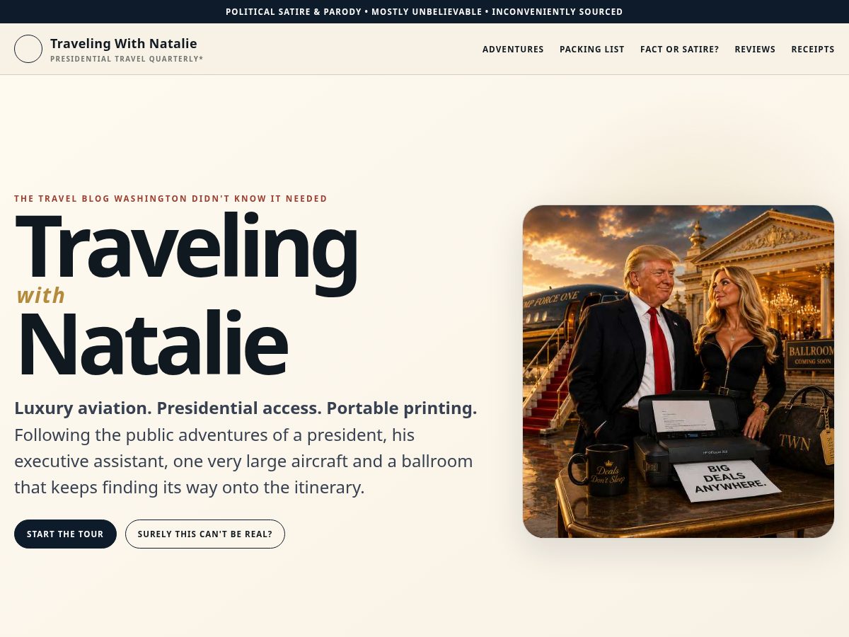 Landing-page snapshot of travelingwithnatalie.com