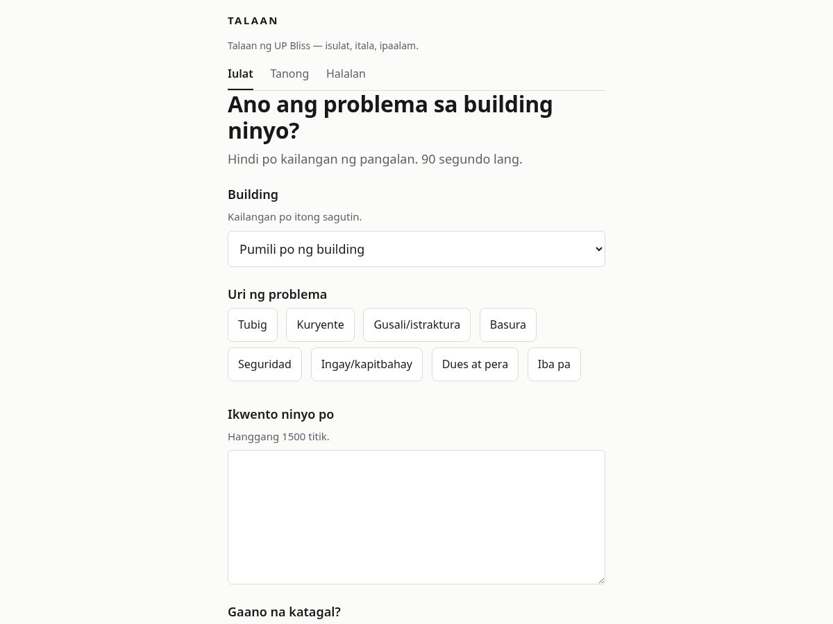 Landing-page snapshot of upblisstalaan.online