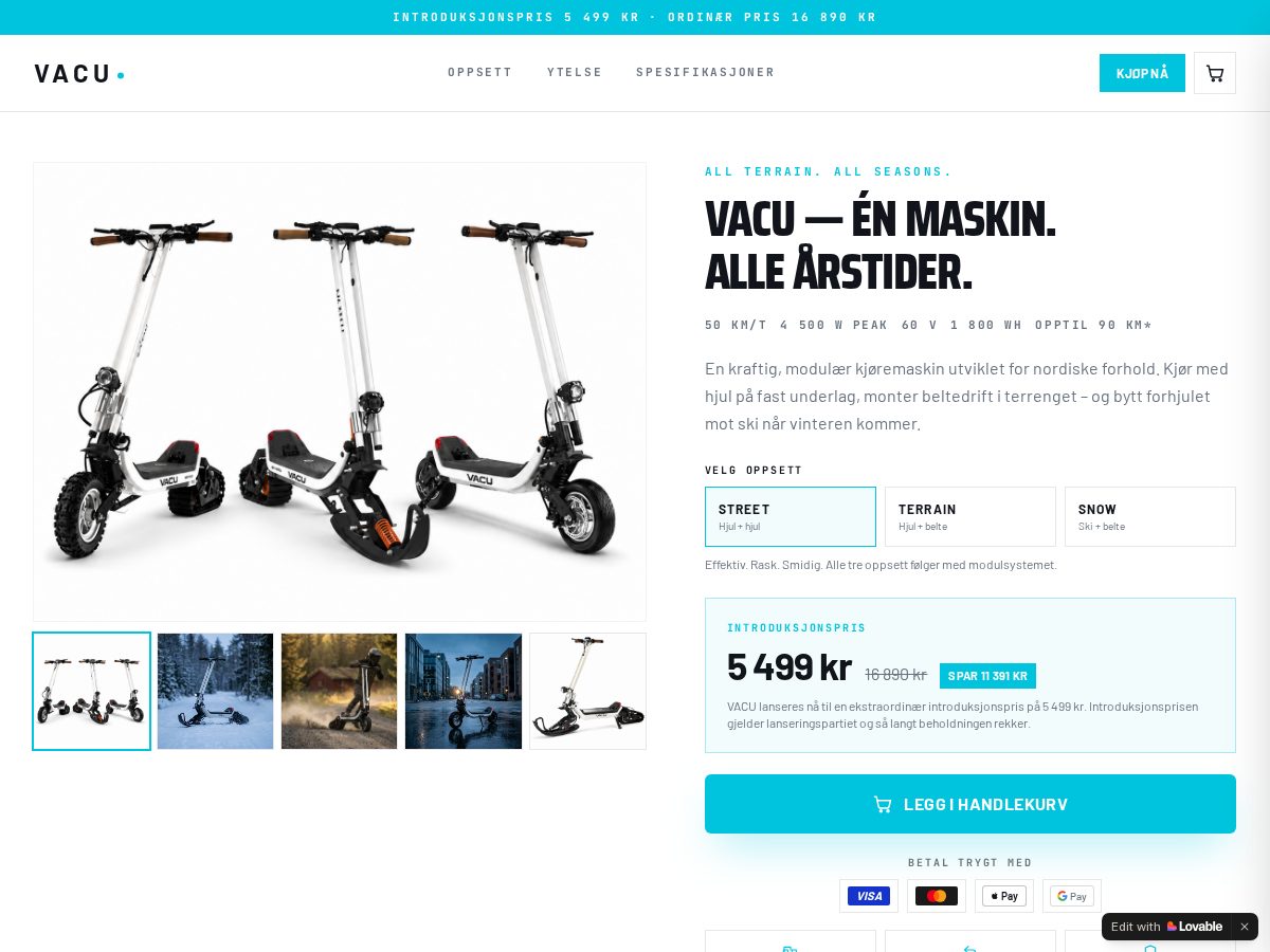 Landing-page snapshot of vacupronorge.com