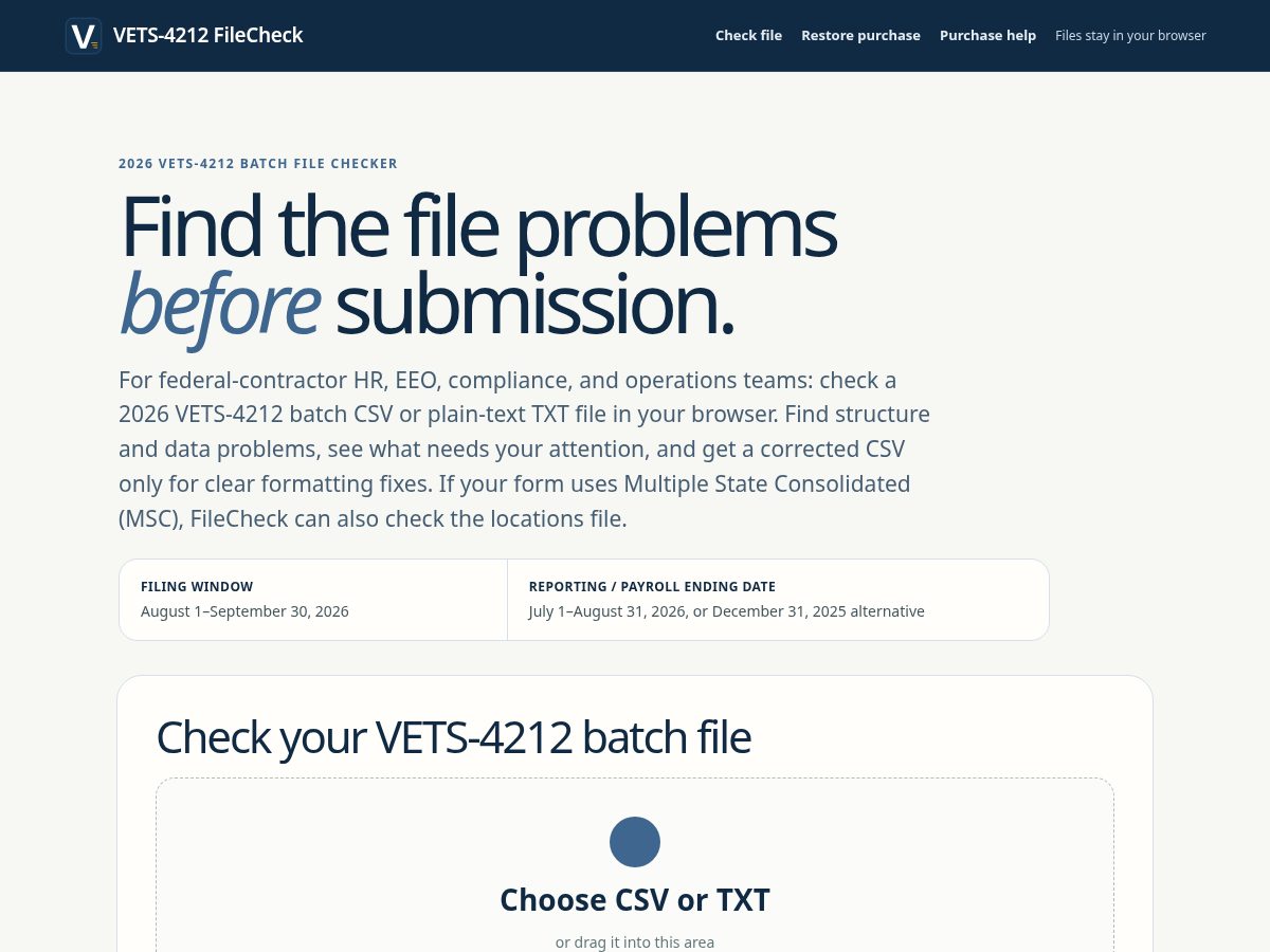 Landing-page snapshot of vets4212filecheck.com