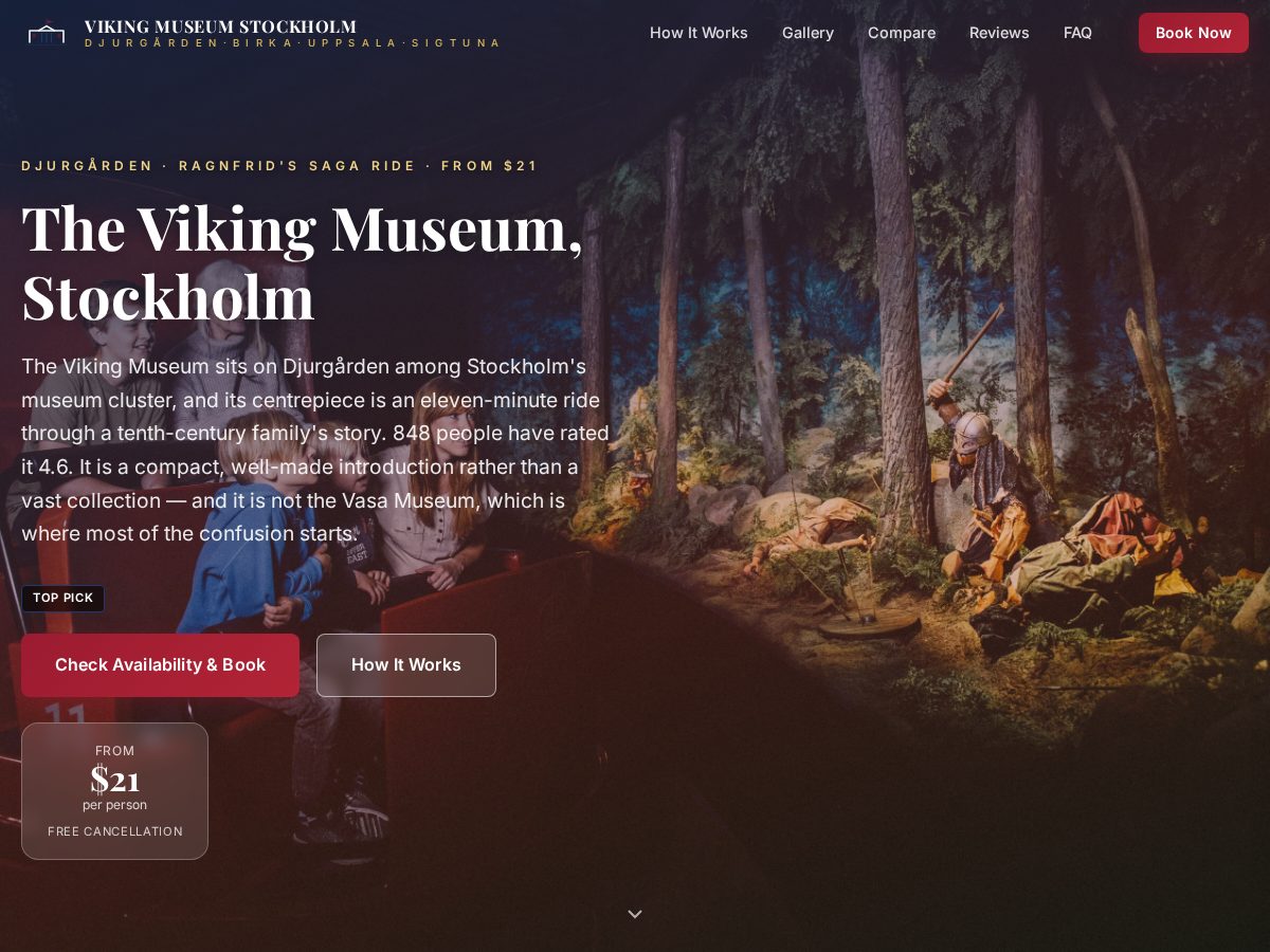 Landing-page snapshot of vikingmuseumstockholm.com