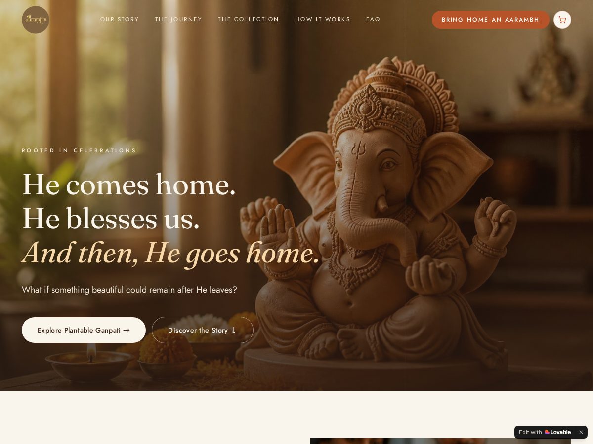Landing-page snapshot of weareaarambh.shop