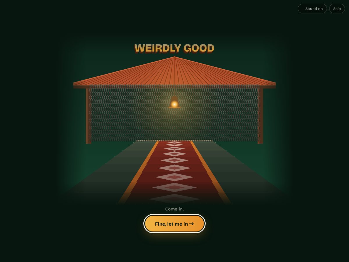 Landing-page snapshot of weirdlygood.shop