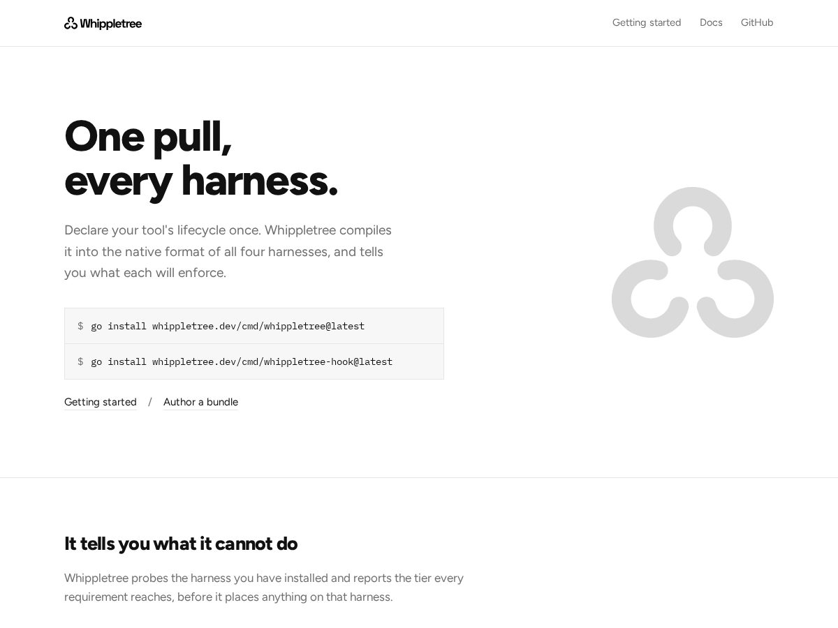 Landing-page snapshot of whippletree.dev