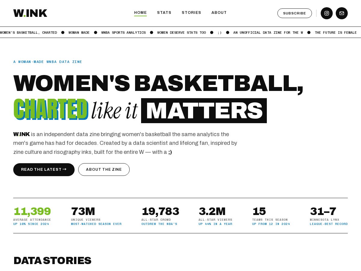Landing-page snapshot of winkhoops.com