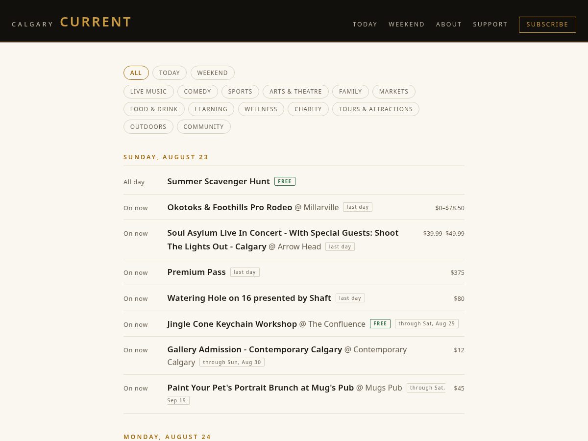 Landing-page snapshot of yyccurrent.com