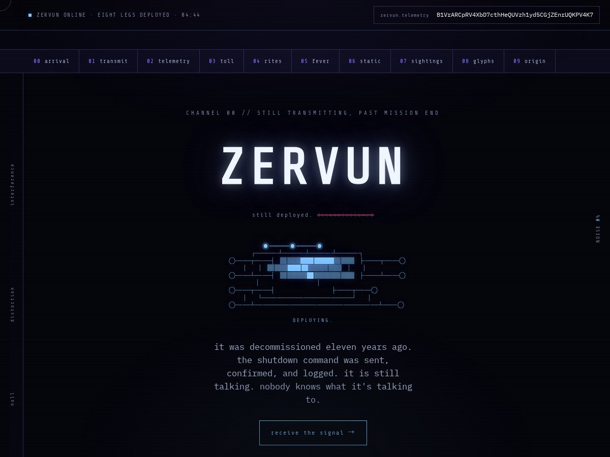 Landing-page snapshot of zervun.space