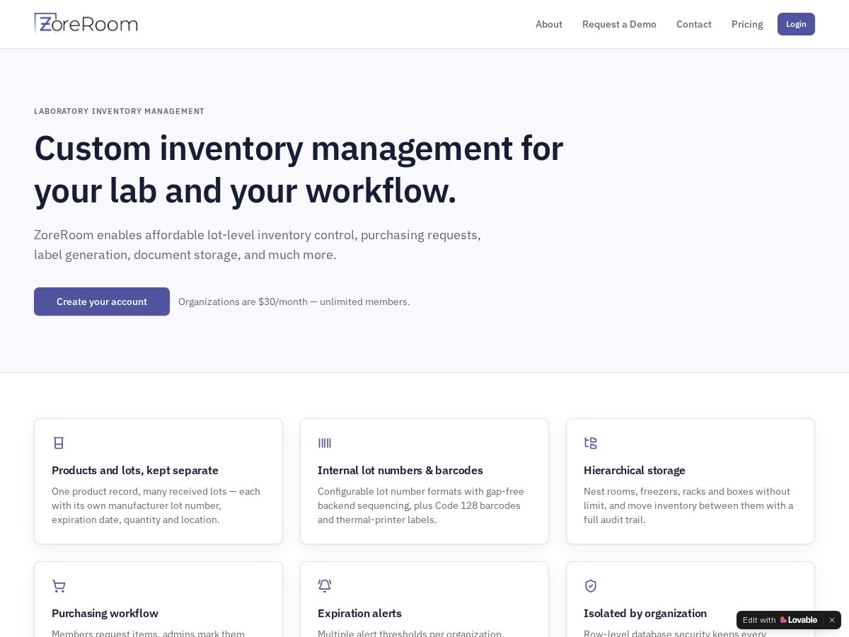 Landing-page snapshot of zoreroom.com