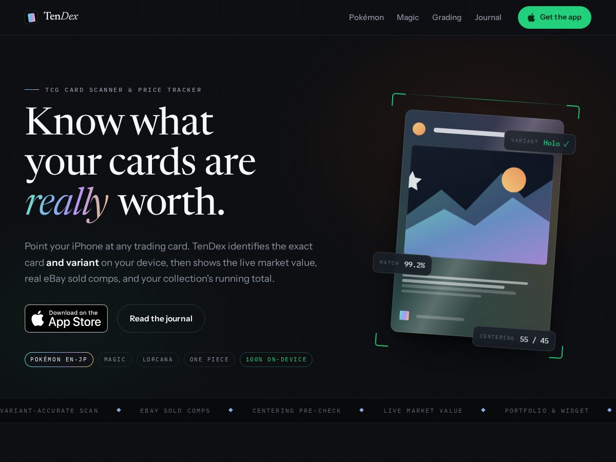 Landing-page snapshot of 10dex.app