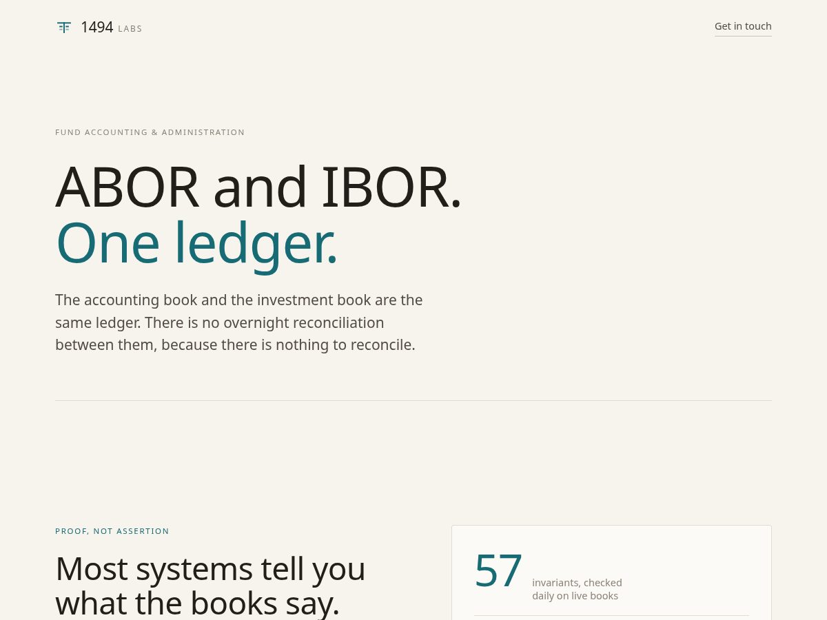 Landing-page snapshot of 1494labs.tech