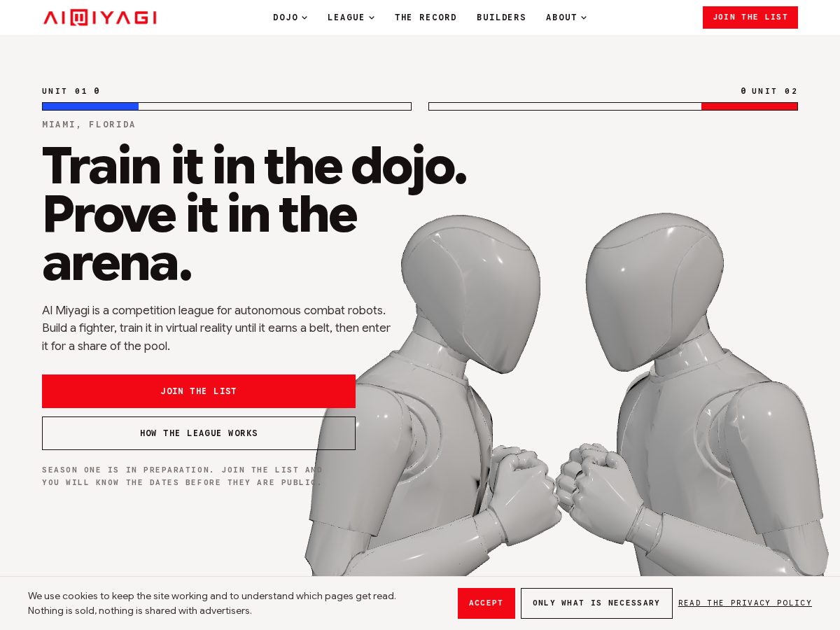 Landing-page snapshot of aimiyagi.com