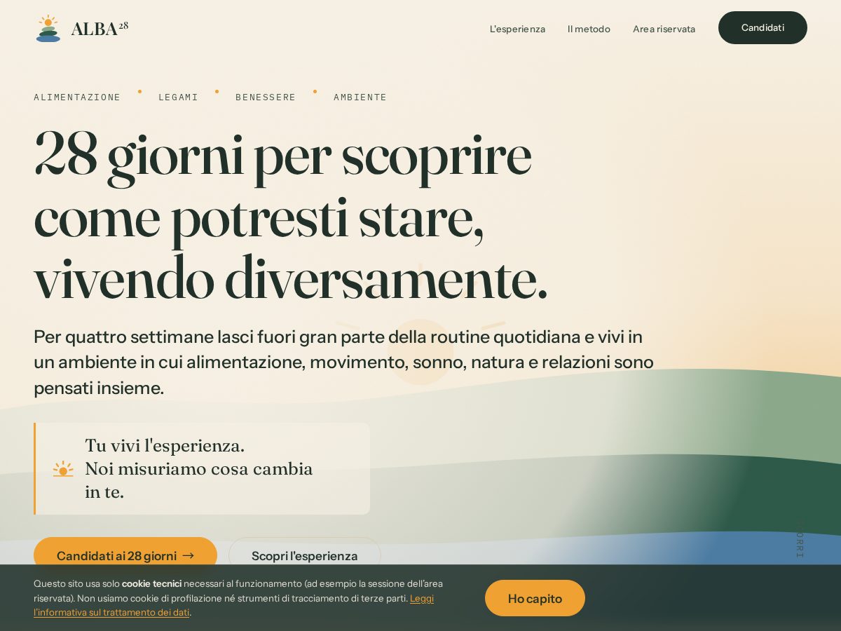 Landing-page snapshot of alba28.com