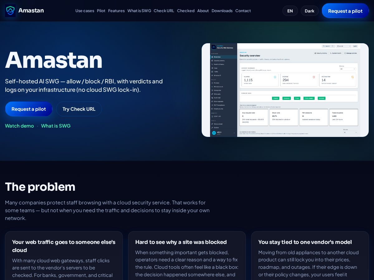 Landing-page snapshot of amastansolution.com