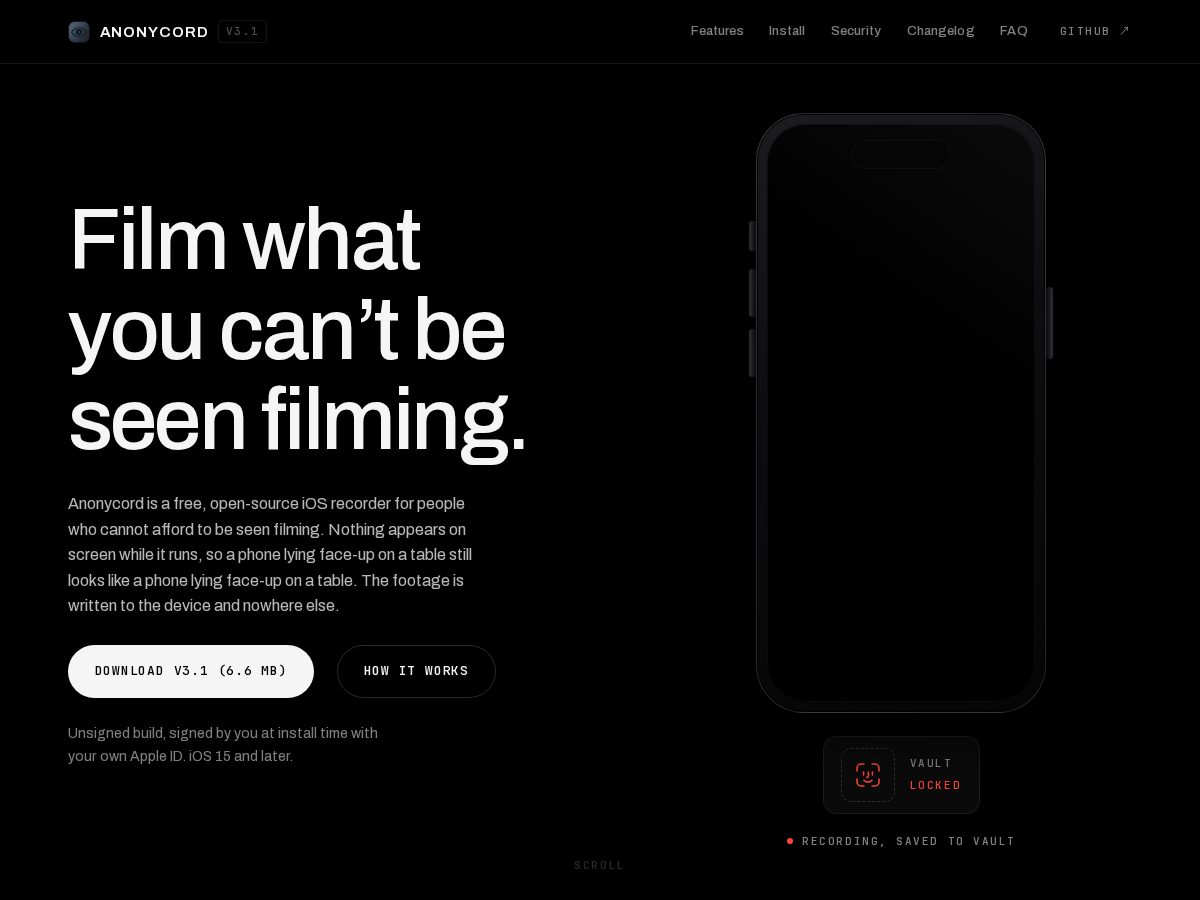 Landing-page snapshot of anonycord.xyz
