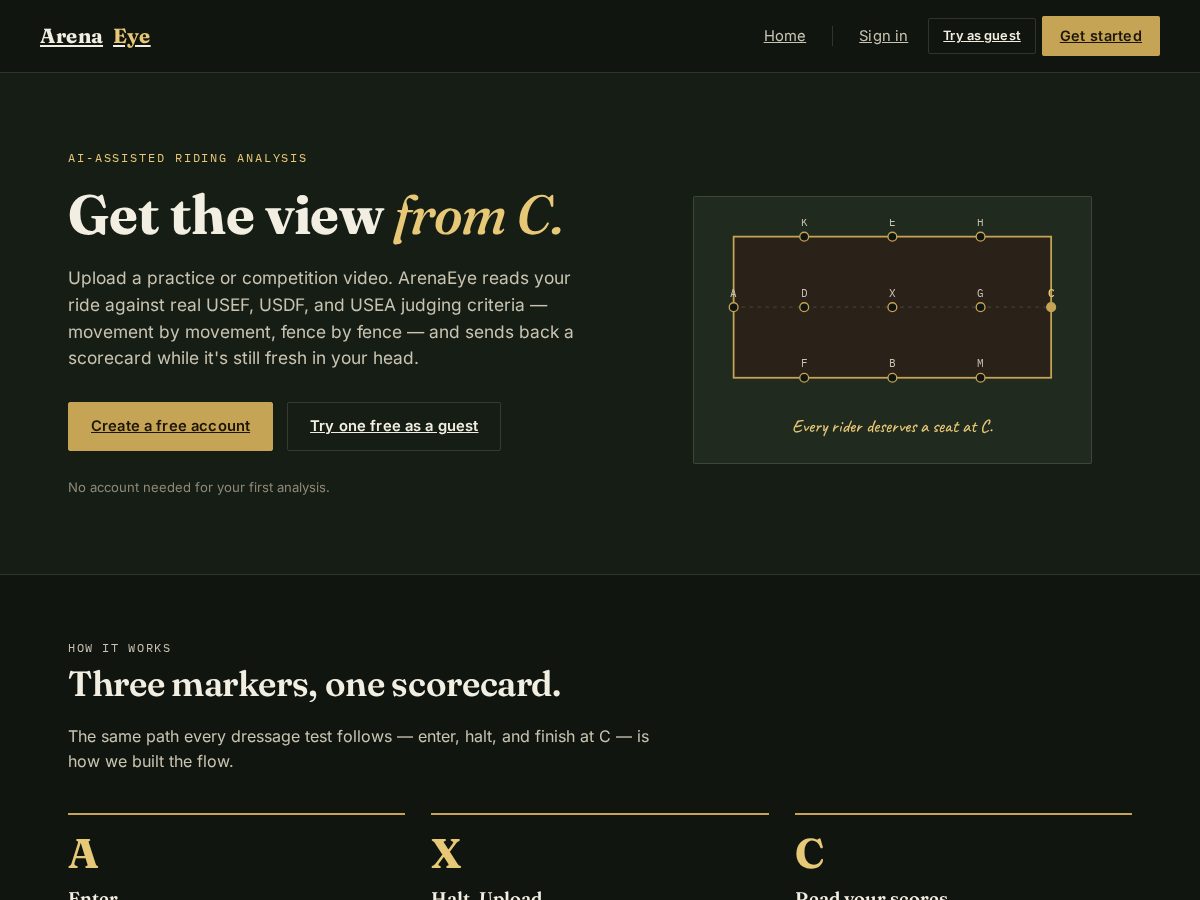 Landing-page snapshot of arena-eye.net