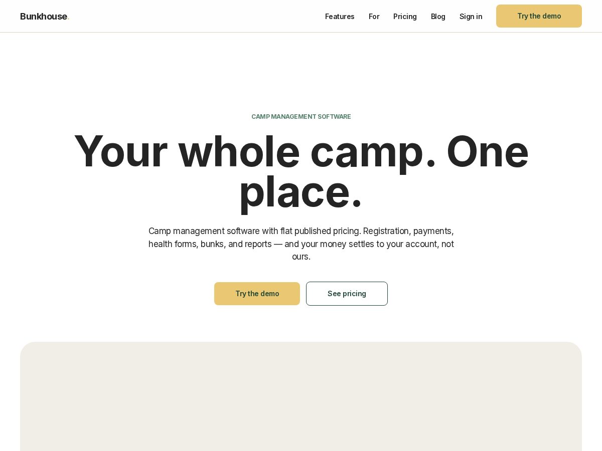Landing-page snapshot of bunkhousehq.com
