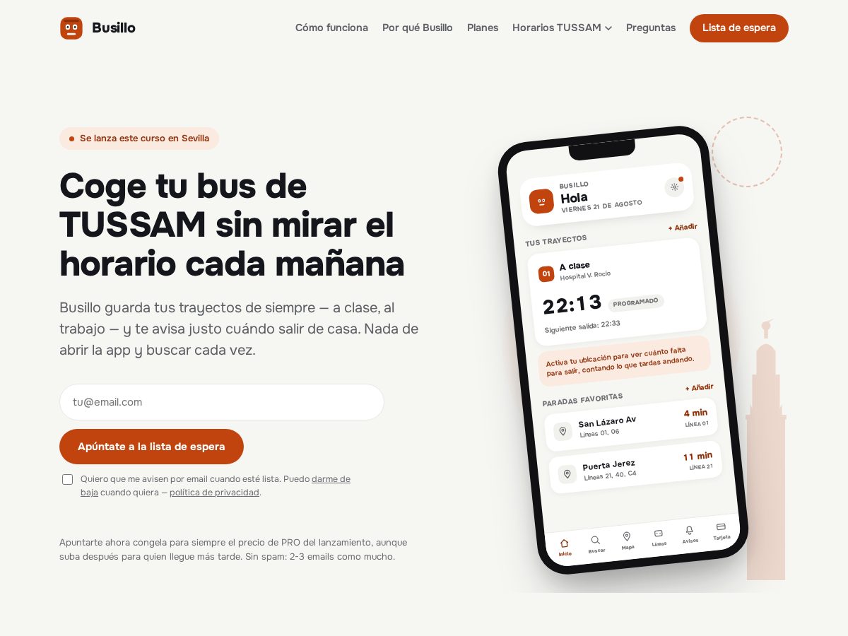 Landing-page snapshot of busillo.app