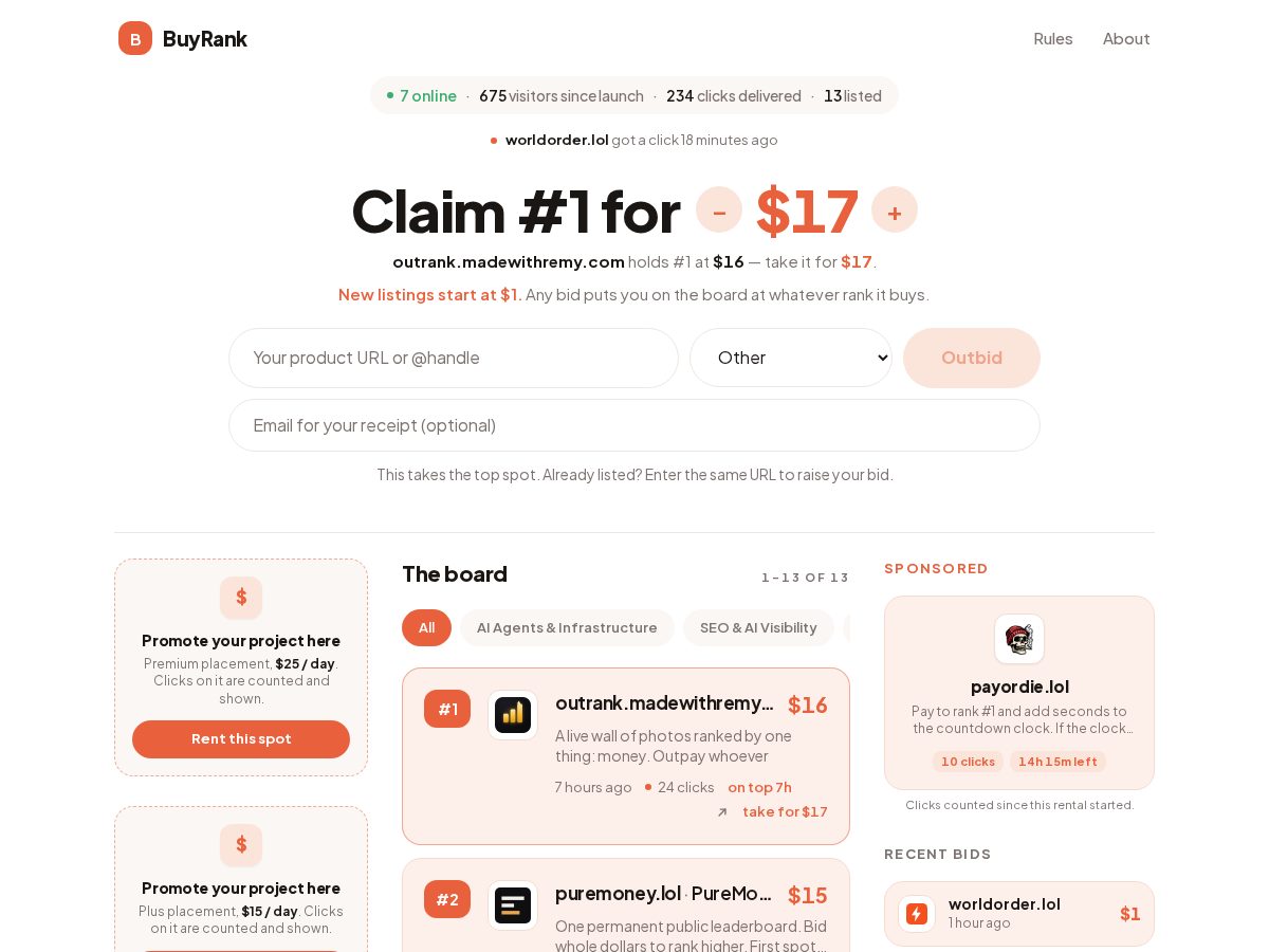 Landing-page snapshot of buyrank.lol