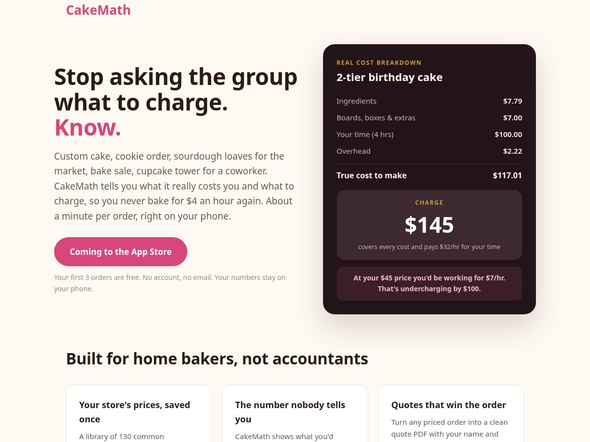 Landing-page snapshot of cakemath.com