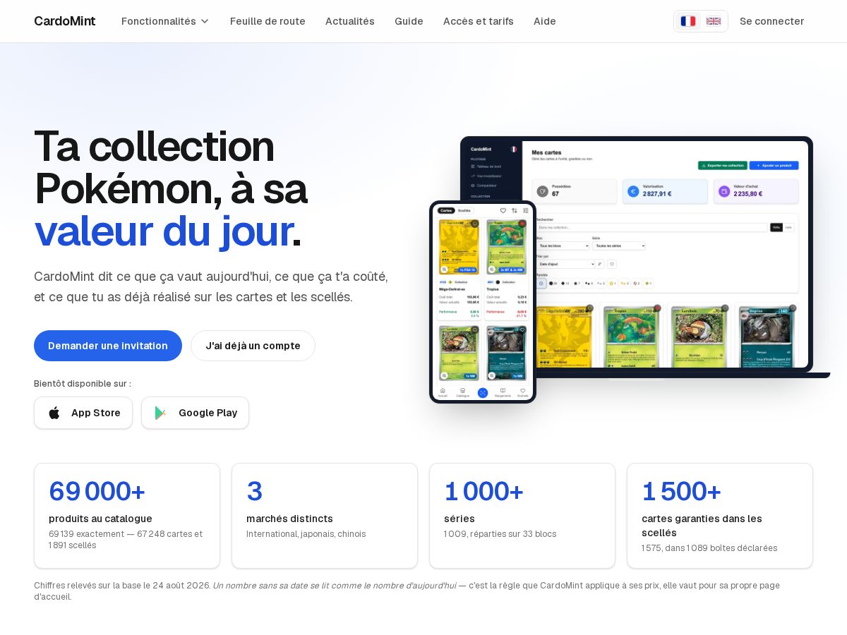 Landing-page snapshot of cardomint.com