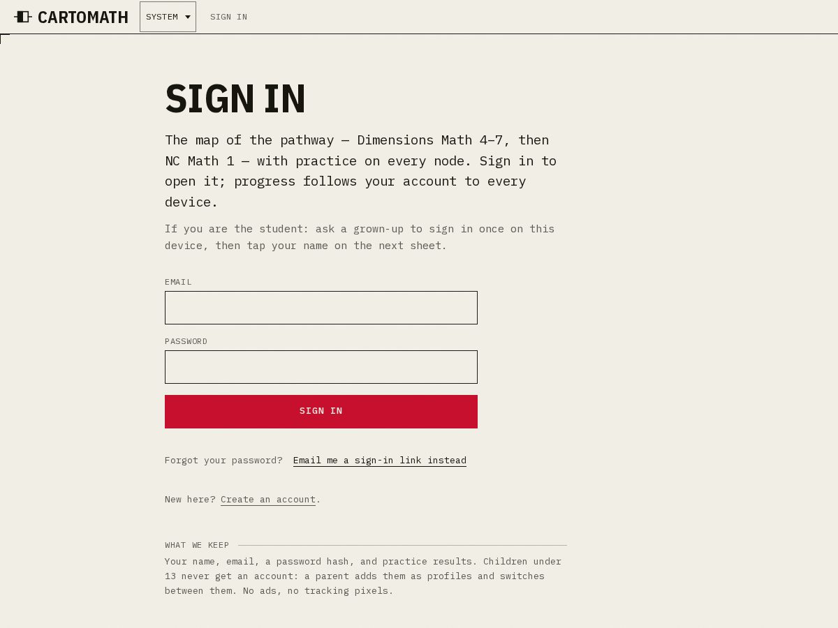 Landing-page snapshot of cartomath.com