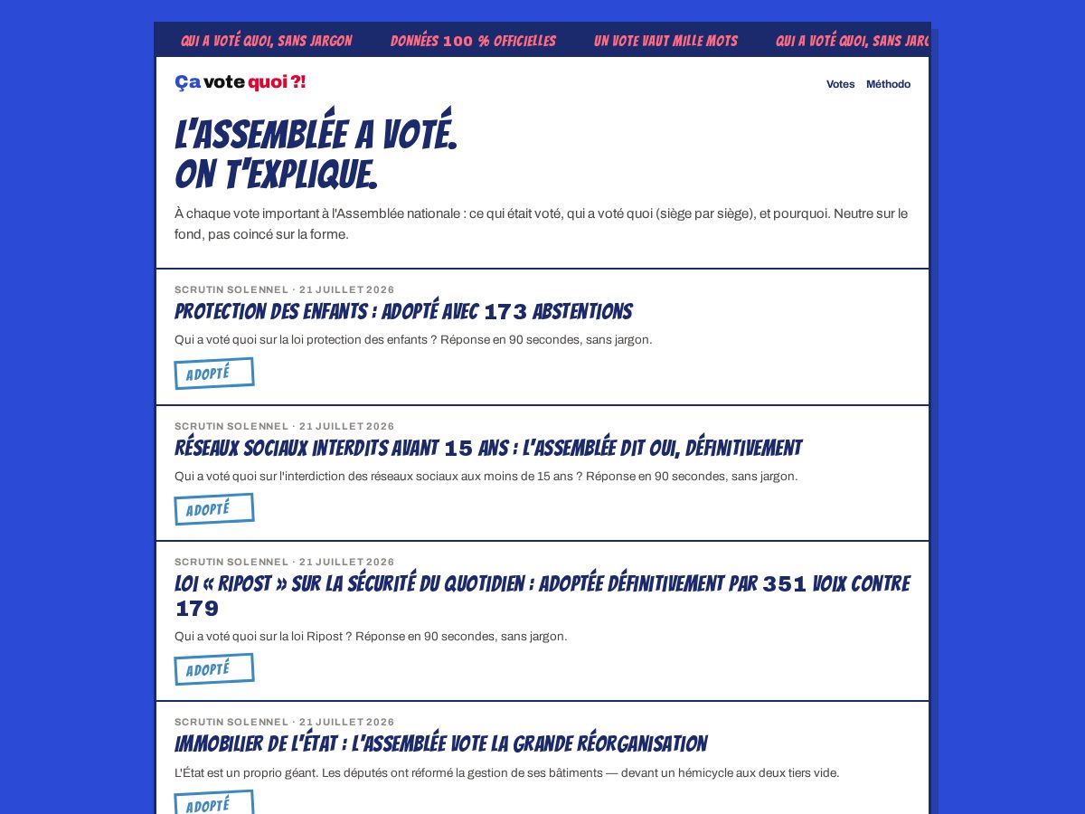 Landing-page snapshot of cavotequoi.org