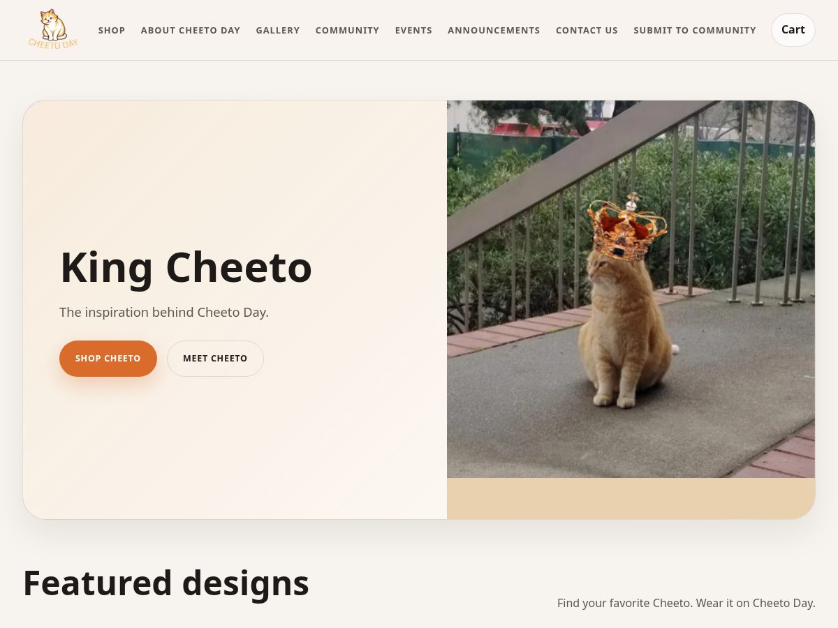 Landing-page snapshot of cheeto.site