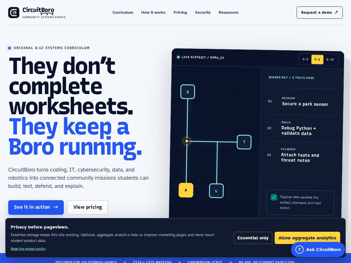 Landing-page snapshot of circuitboro.com