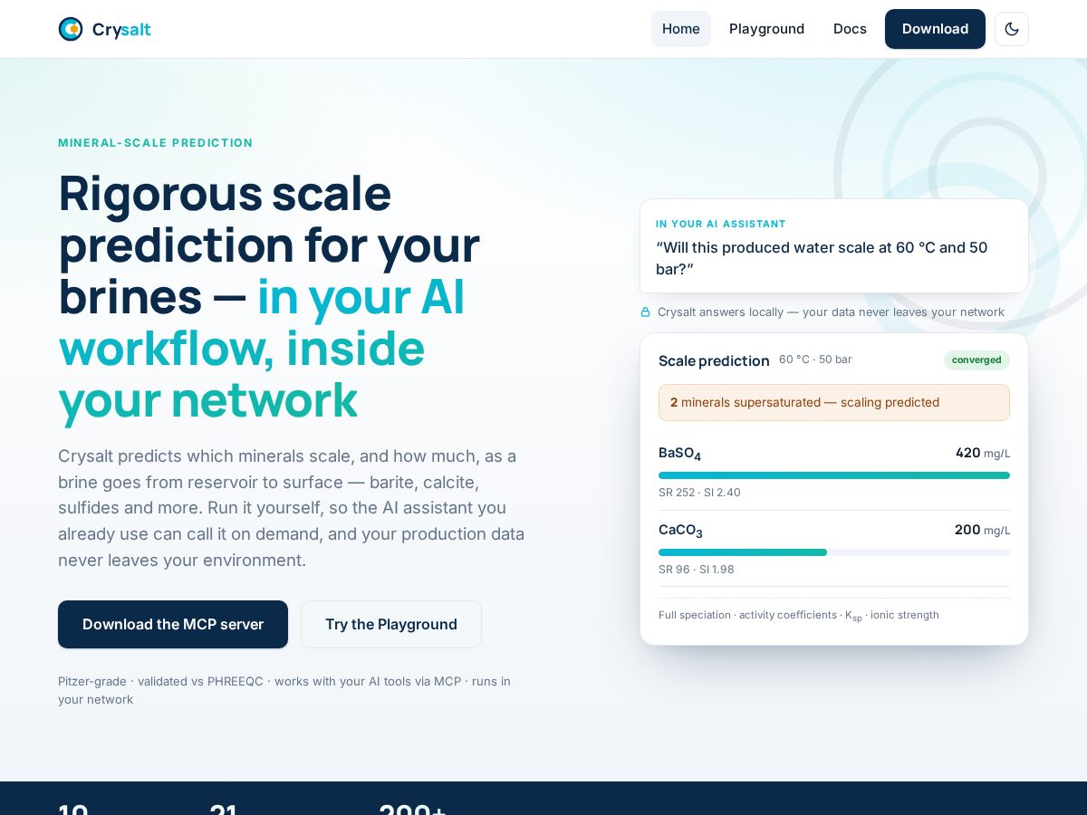 Landing-page snapshot of crysalt.com