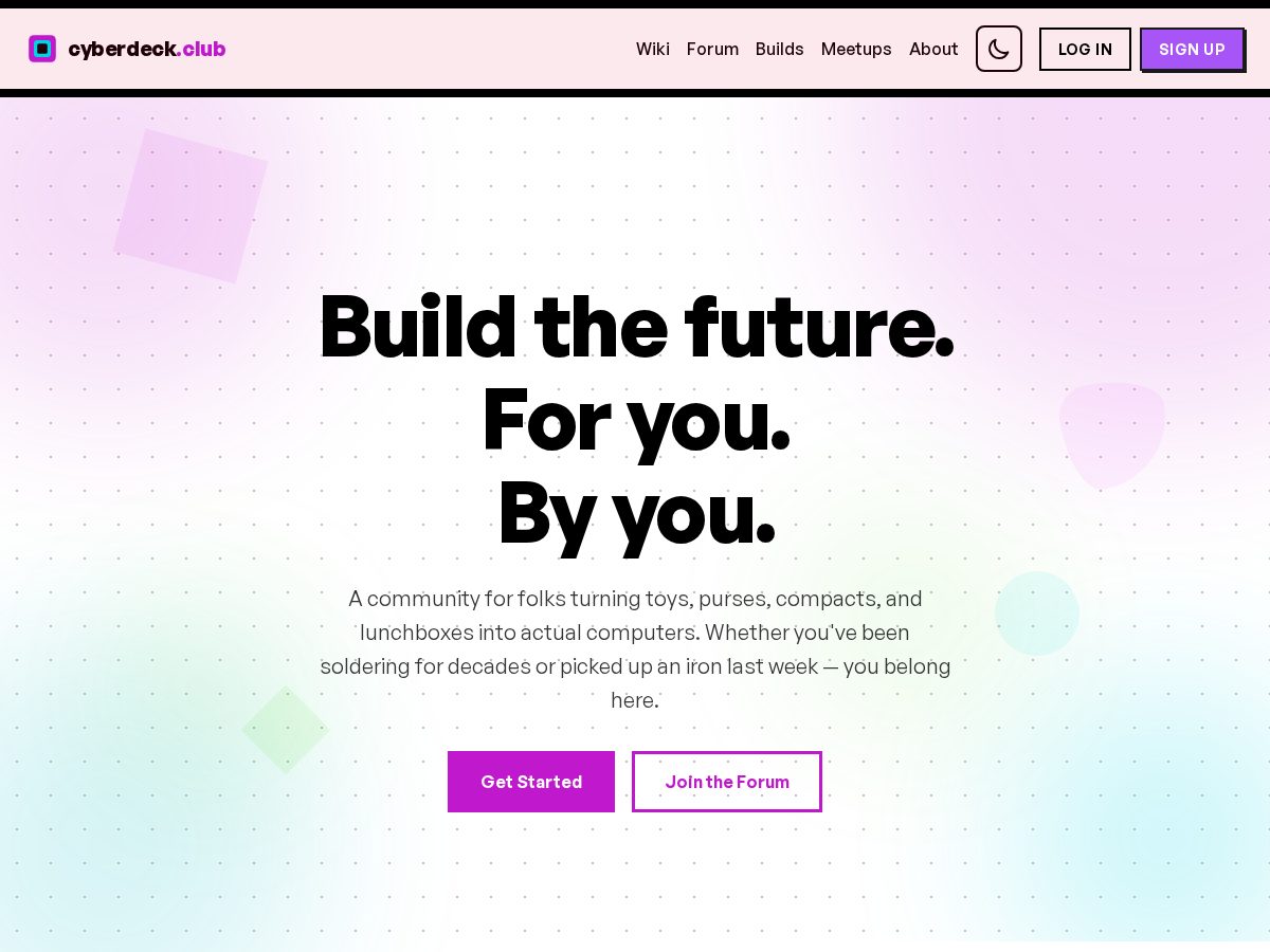 Landing-page snapshot of cyberdecks.org