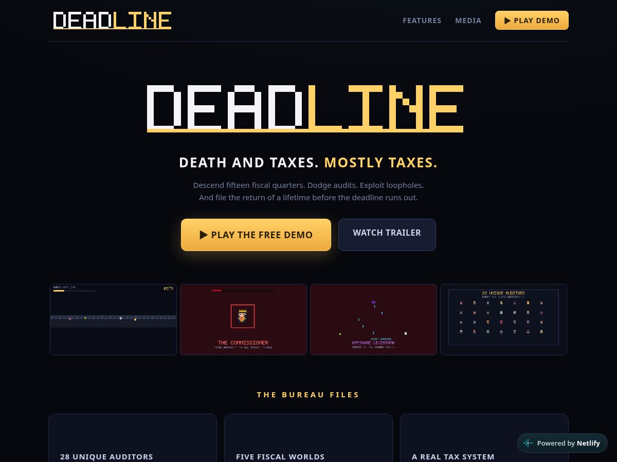 Landing-page snapshot of deadline-game.com