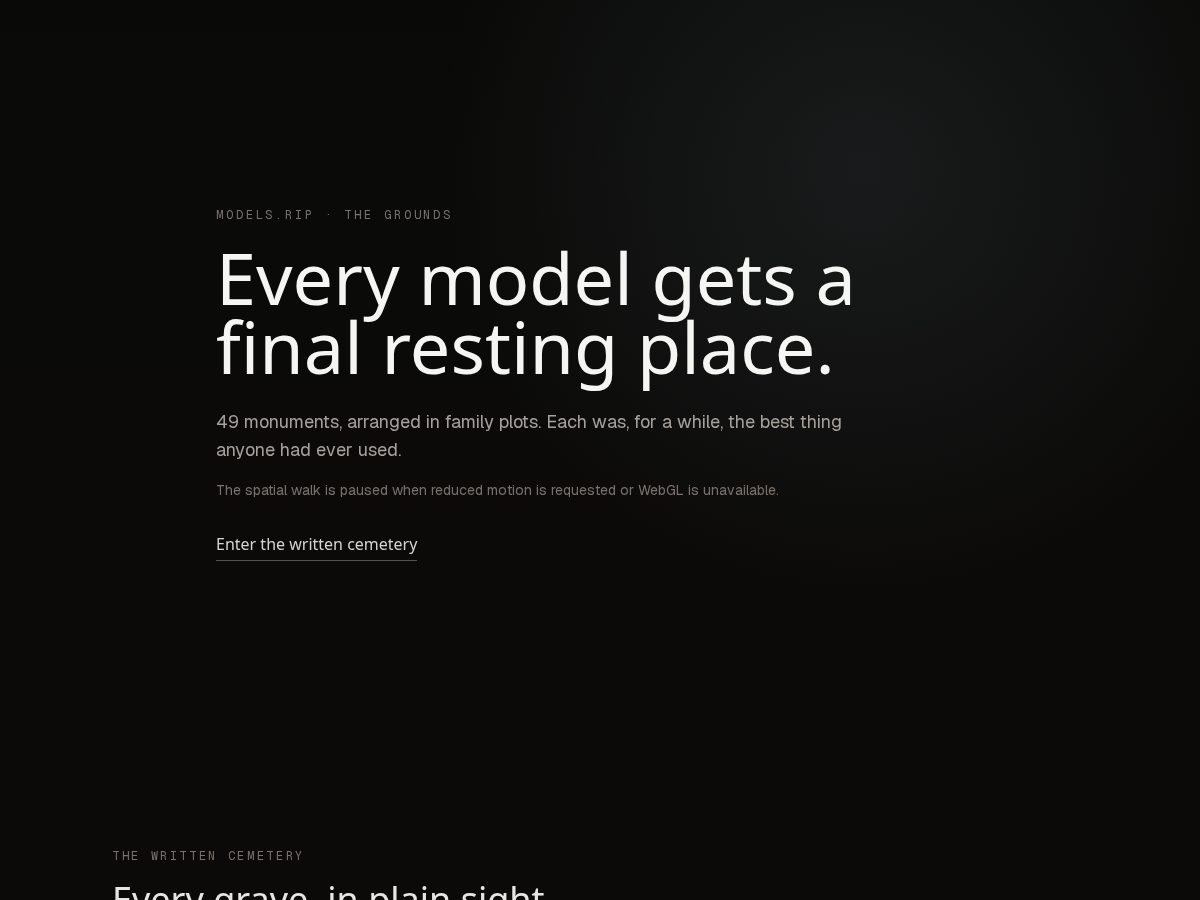 Landing-page snapshot of deadmodels.lol