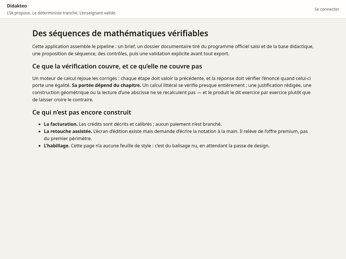 Landing-page snapshot of didakteo.com
