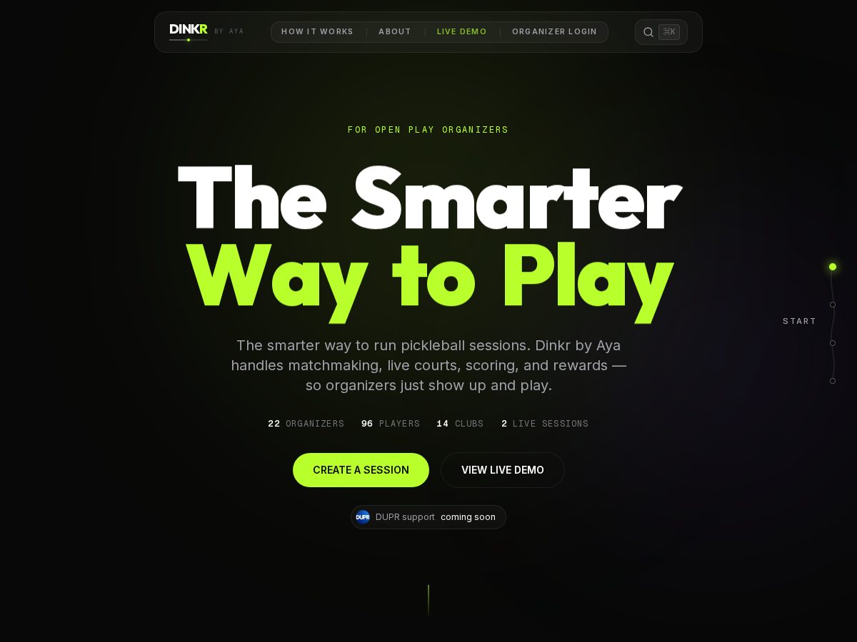 Landing-page snapshot of dinkrbyaya.app