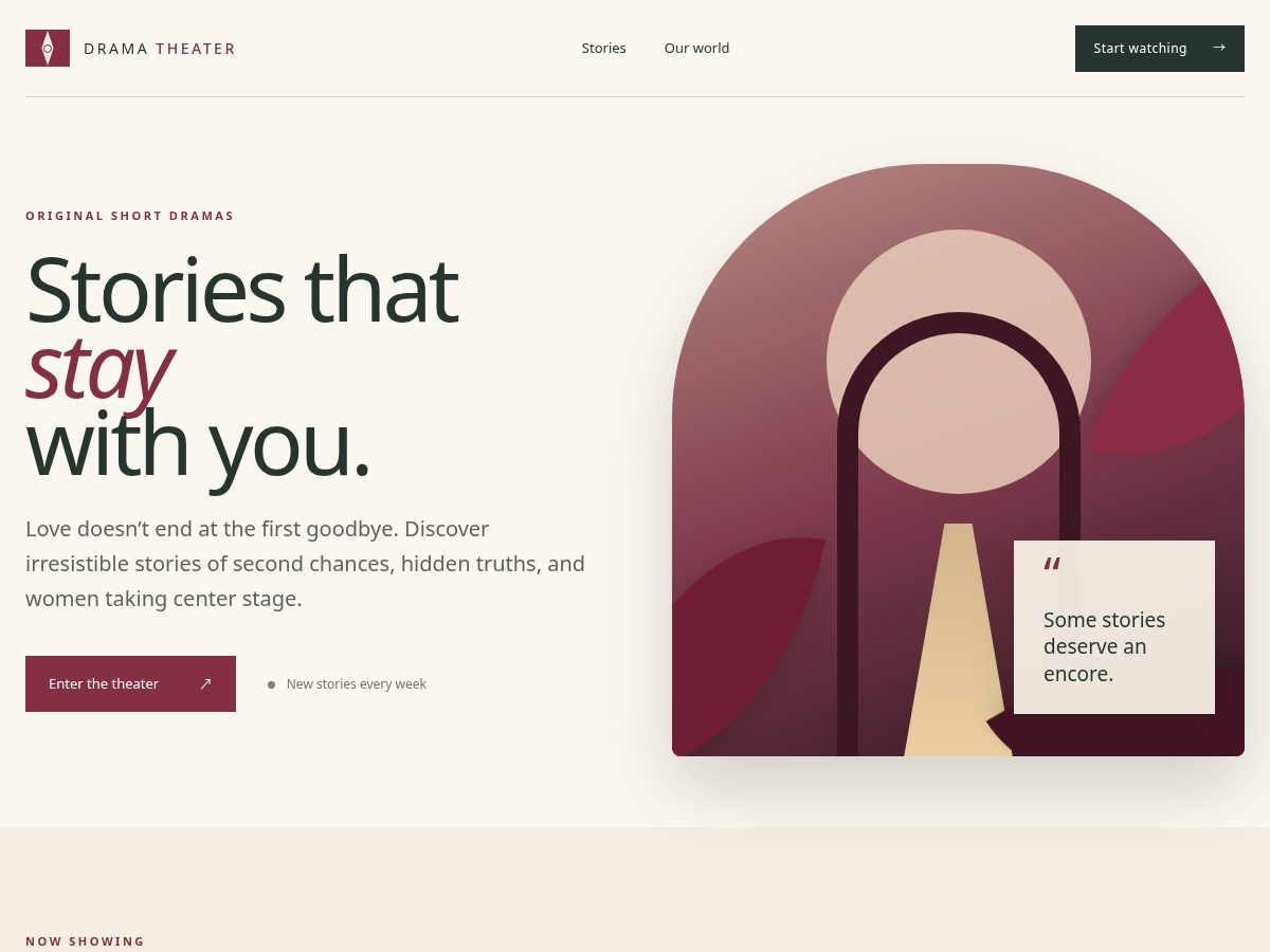 Landing-page snapshot of drama.theater