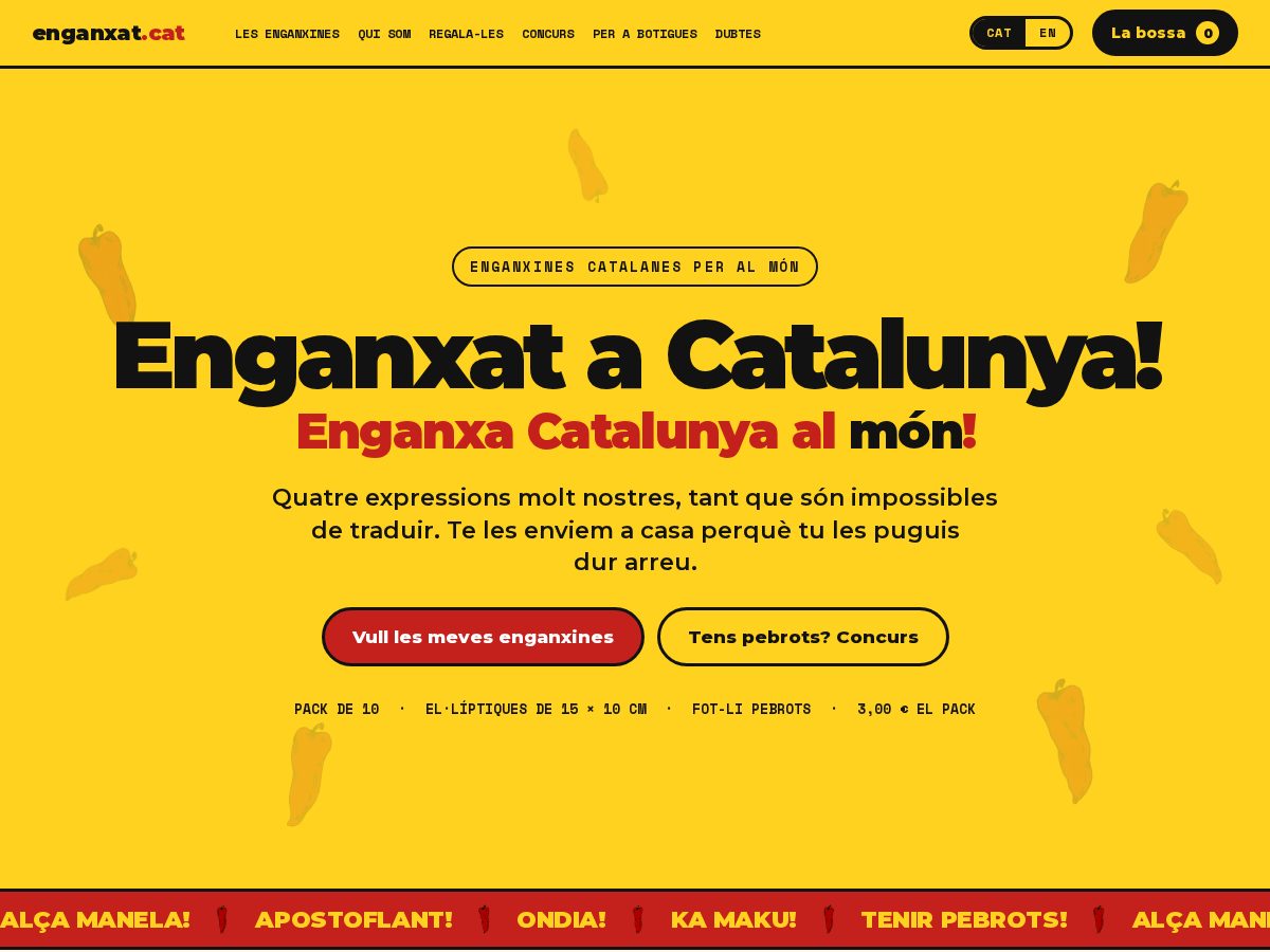 Landing-page snapshot of enganxat.cat