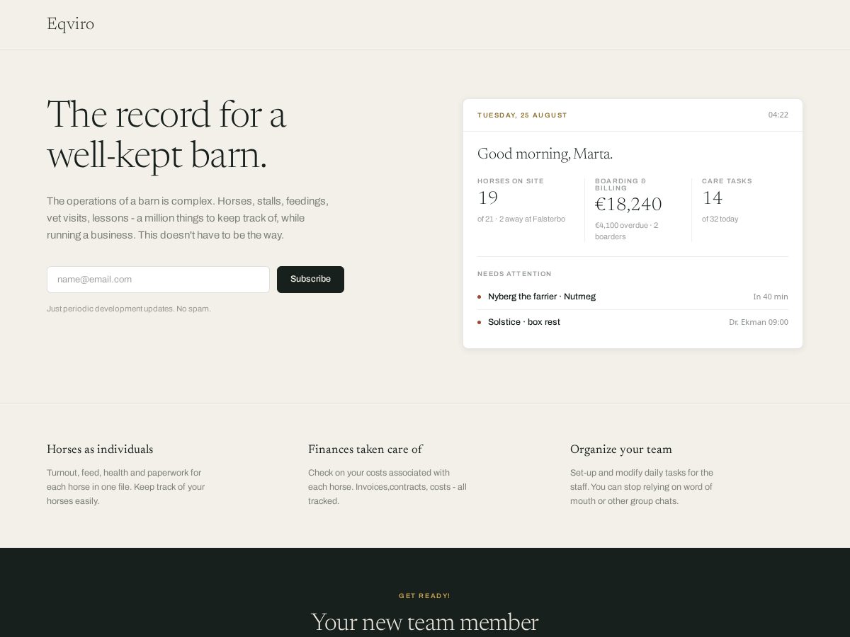 Landing-page snapshot of eqviro.com
