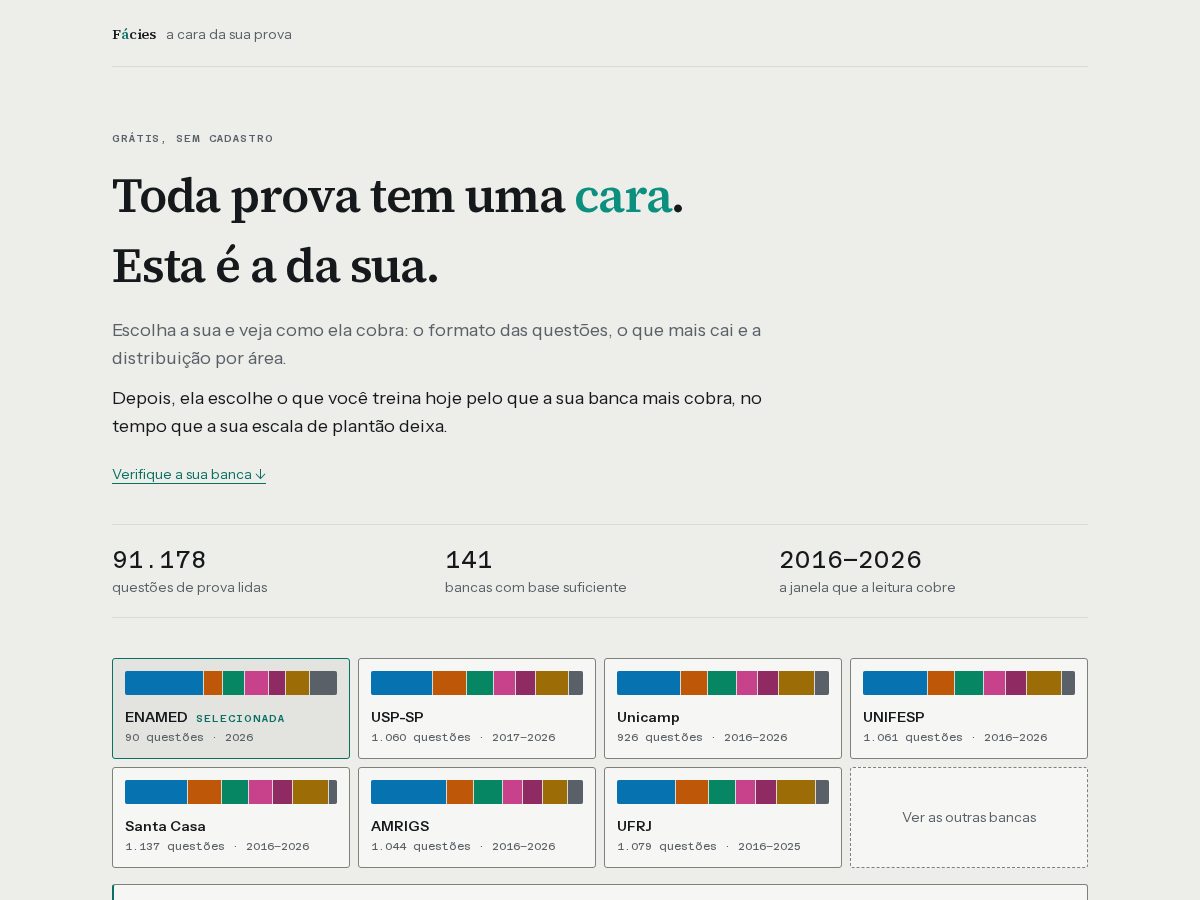 Landing-page snapshot of facies.app