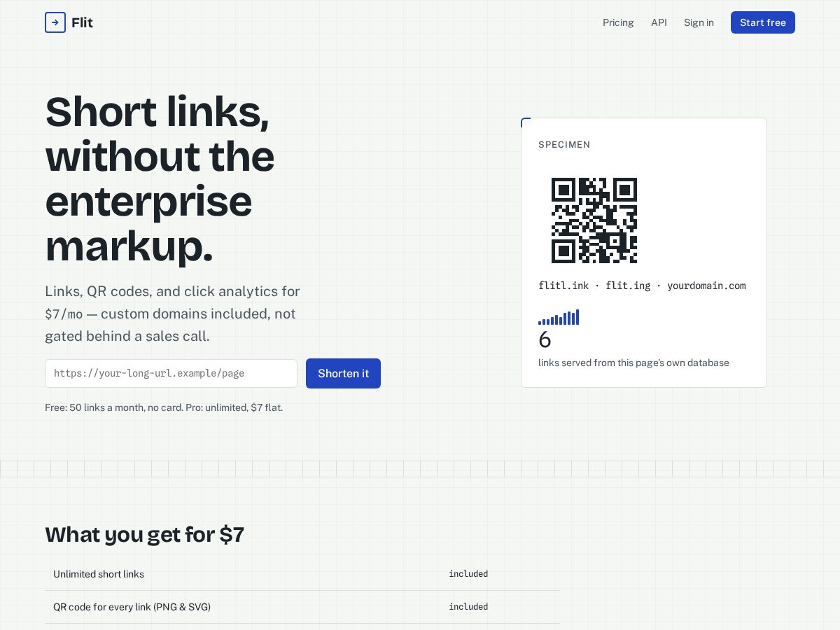 Landing-page snapshot of flit.ing