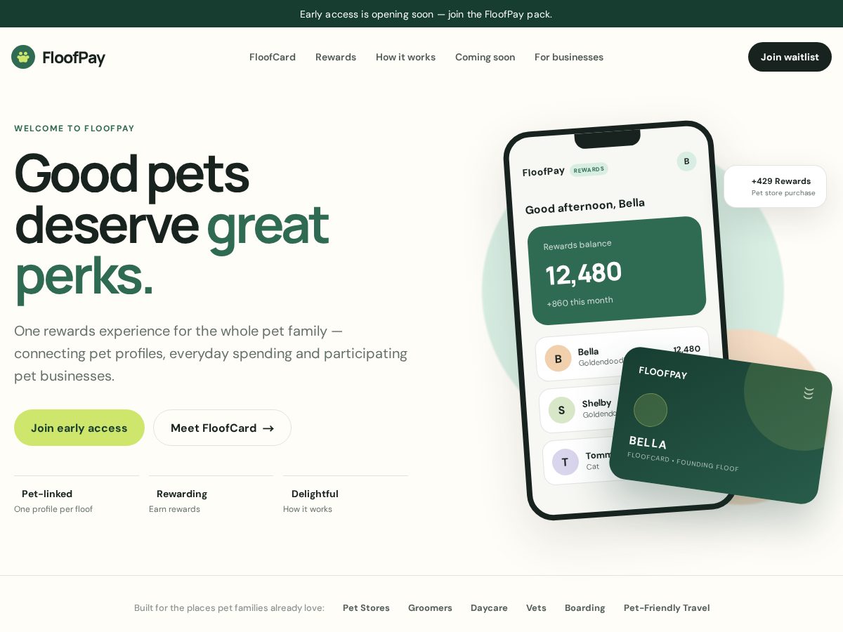 Landing-page snapshot of floofpay.com