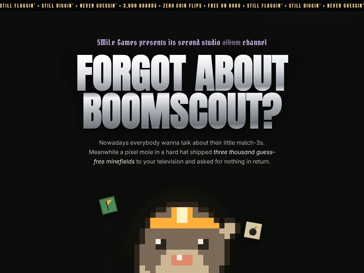 Landing-page snapshot of forgotaboutboomscout.com