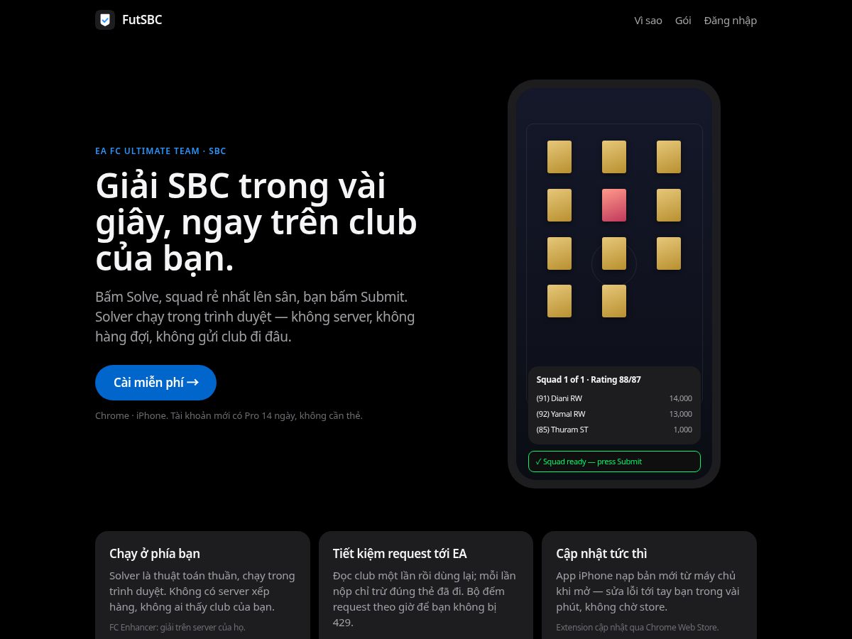 Landing-page snapshot of futsbc.app