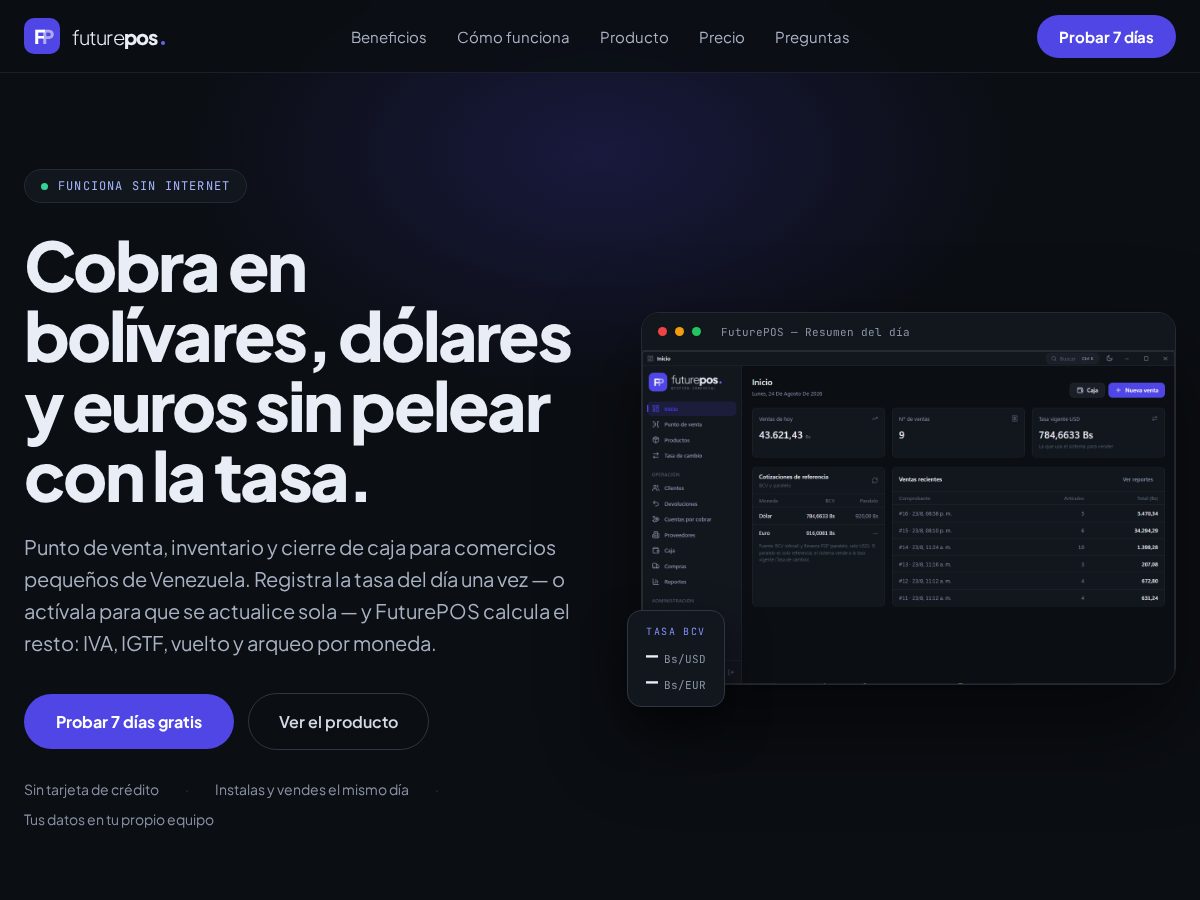 Landing-page snapshot of futurepos.info