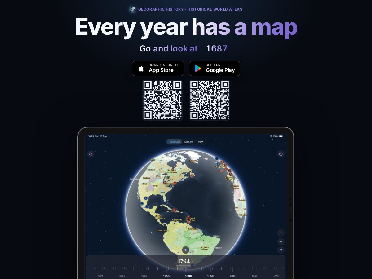 Landing-page snapshot of geographichistory.app